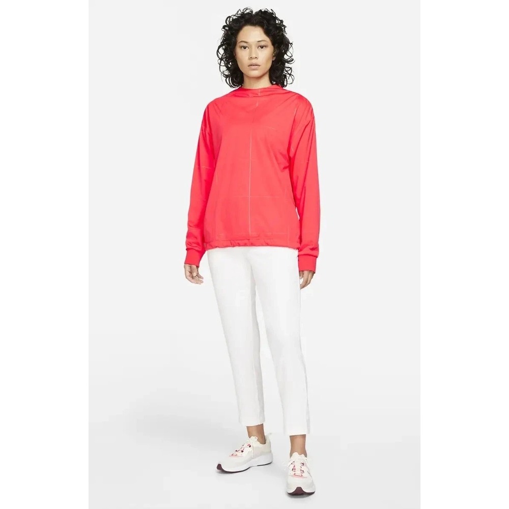 Nike Storm Fit Golf Top Women's XL Fusion‎ Red Round Neck Long Sleeve Zipper